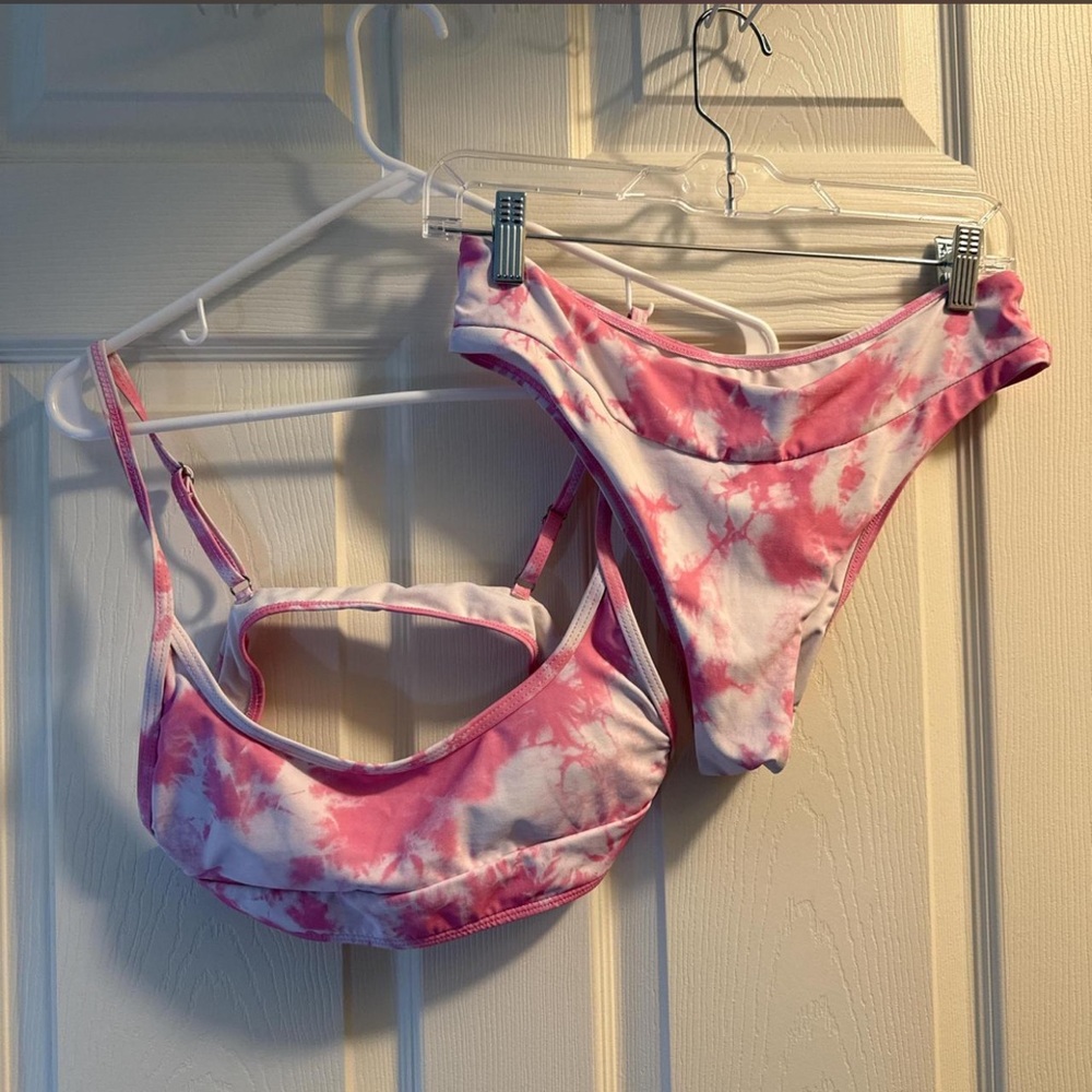 SHEIN Pink Tie-Dye Bikini Set